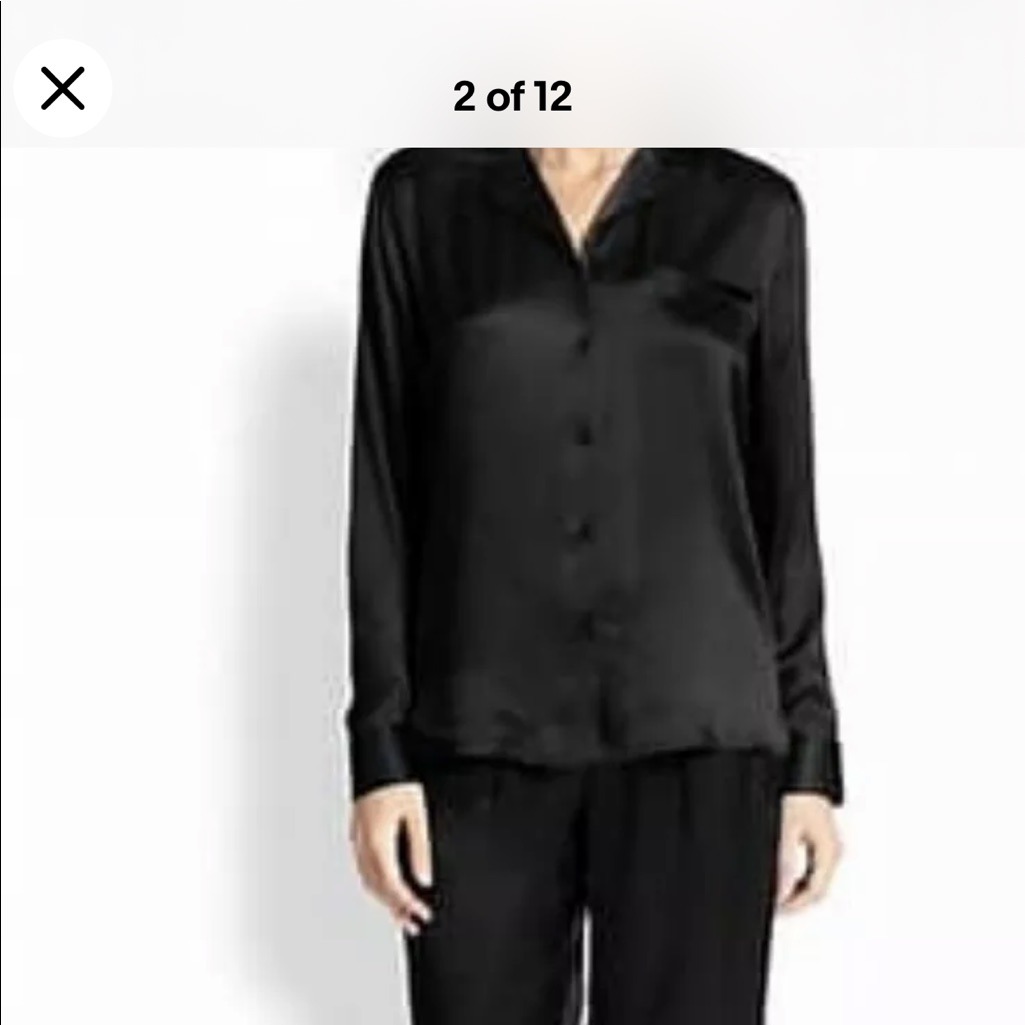 Victoria’s Secret Silk Soft Black Long Sleeve Pajamas Sold Out Discontinued L